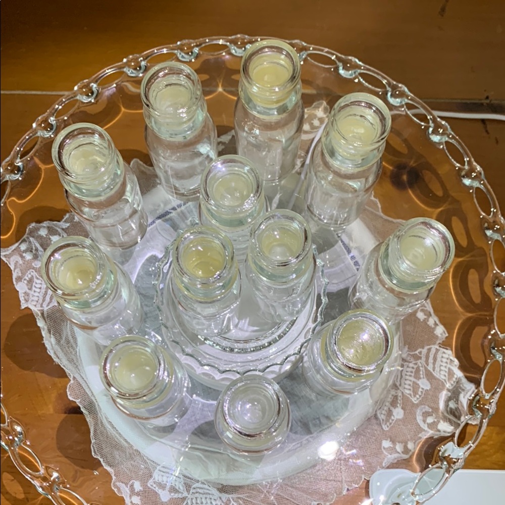 LOVE Potion or SPICE Glass Clear Jars VINTAGE Set/12 - for that GOTHIC effect... - Picture 3 of 10